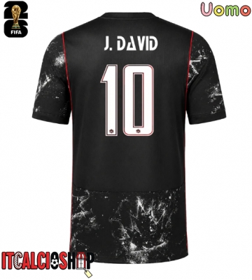 Canada Jonathan David #10 Seconda Maglia Mondiali 2026 Manica Corta